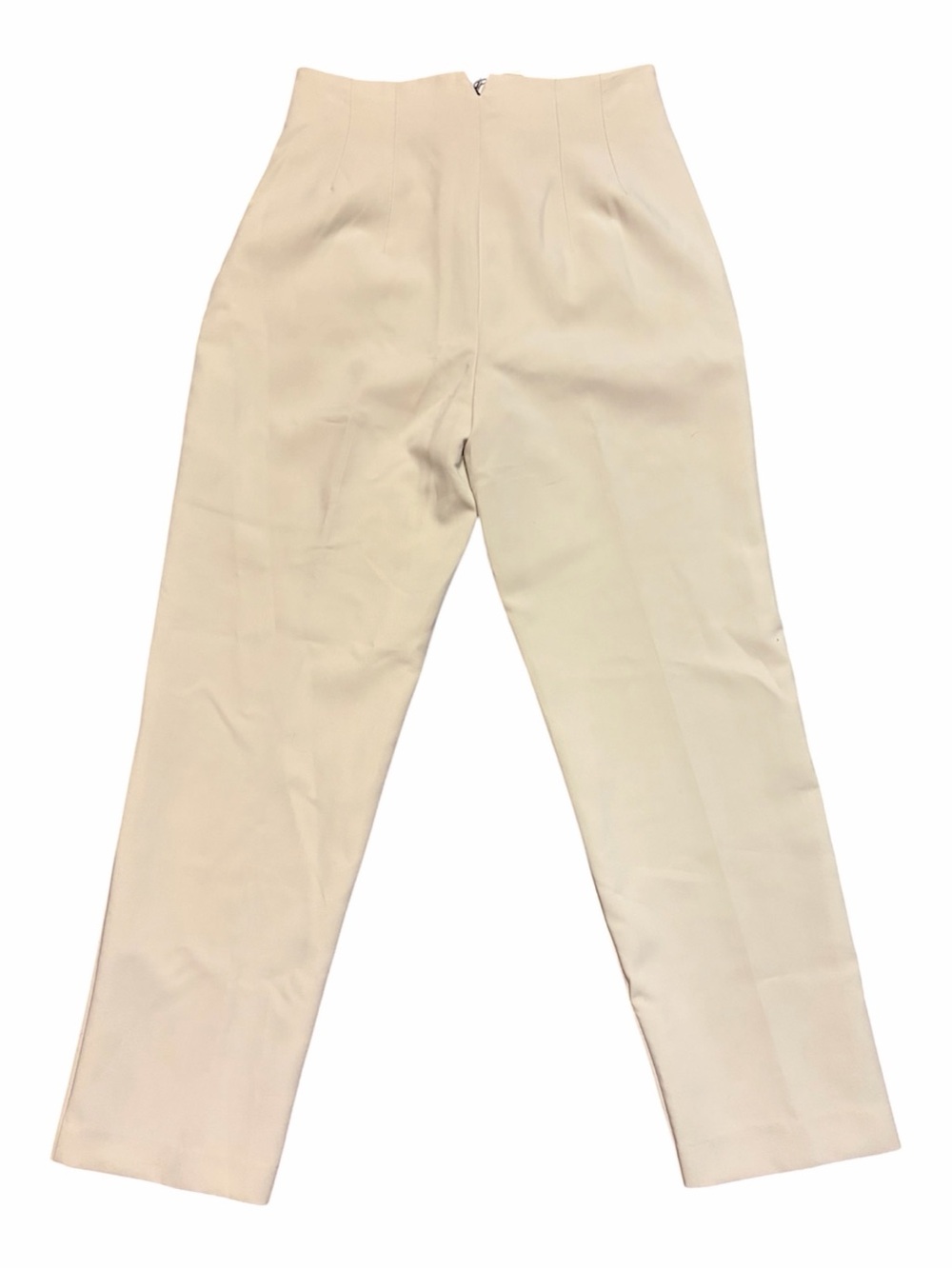 Zara High Waisted Tailored Trousers Ecru Cream Straight Leg Size M - Picture 3 of 8